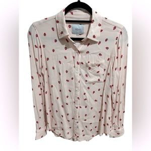 Women’s Rails Pink Strawberry Print Blouse Size XS Excellent Condition